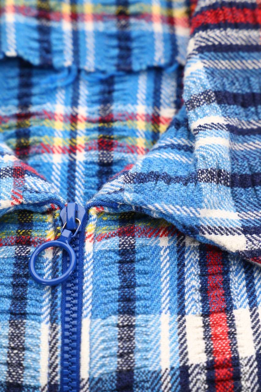 Carou VINTAGE Cropped-Jacke mit Tartan-Muster Schlussverkauf