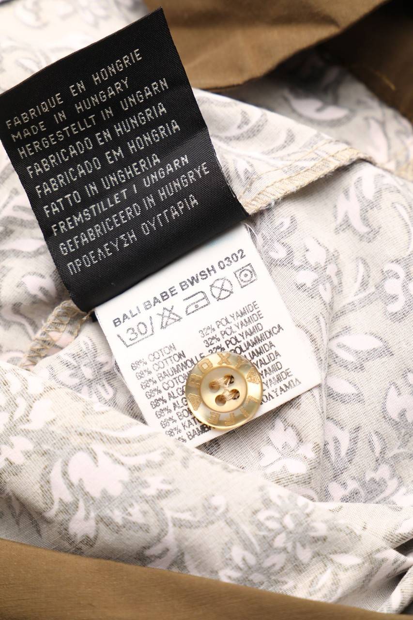 Carou QUIKSILVER Print-Vintage-Hemd-Bluse mit kurzem Ärmel Fabrikverkauf