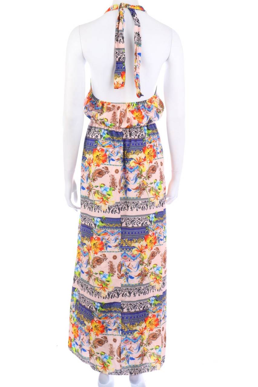 Carou Ohne Label Neckholder-Maxi-Kleid mit Blumen-Print Versandkostenfrei