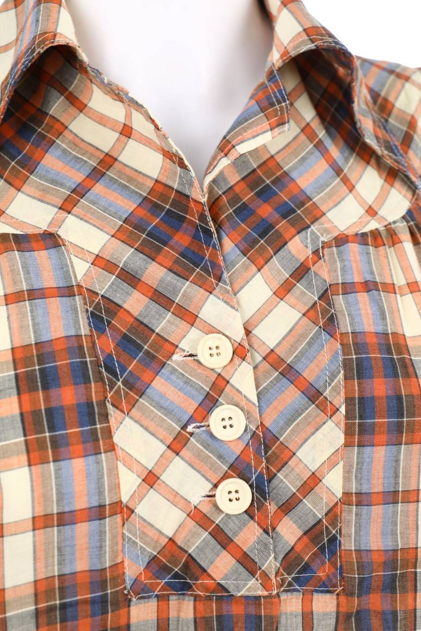 Carou VINTAGE Bluse mit Tartan-Muster Valentinstagsangebot