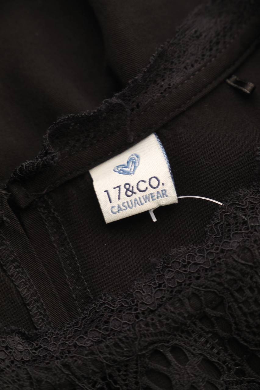 Carou 17&CO. Kurzarm-Bluse mit Spitzen-Einsatz 50% Rabatt mit kostenlosem Versand