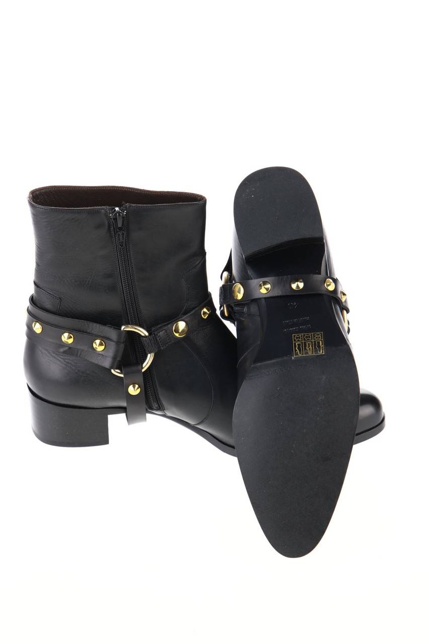 Carou GRANDINETTI Leder-Stiefeletten mit Nieten Hotsell