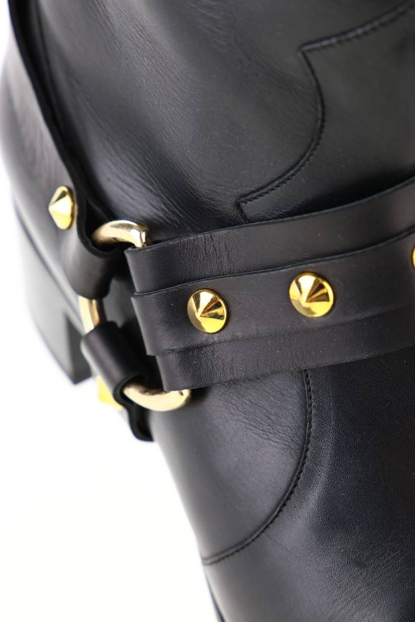 Carou GRANDINETTI Leder-Stiefeletten mit Nieten Hotsell
