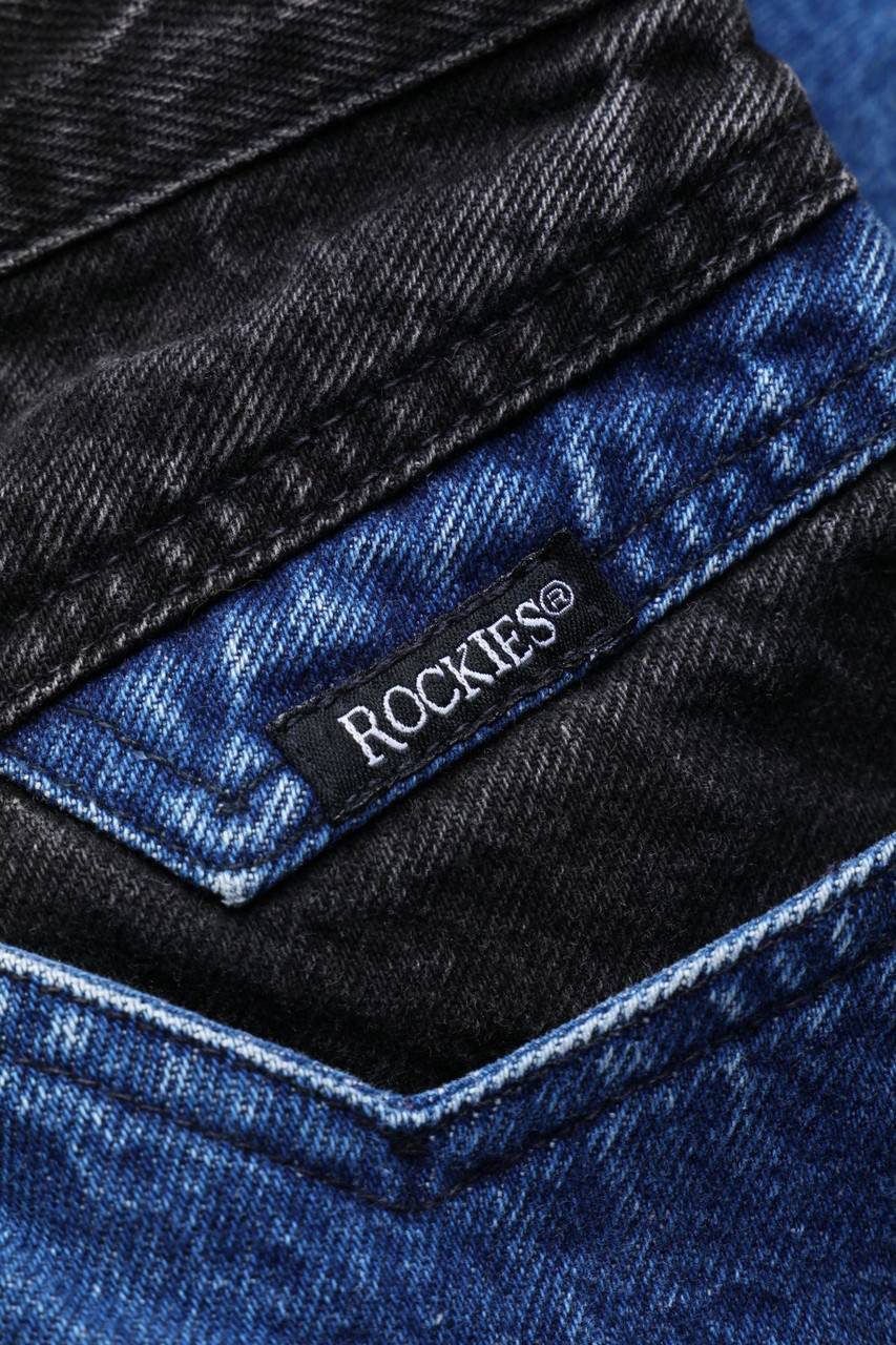 Carou ROCKIES Raw Denim Straight Cut Jeans mit Logo-Patch Versandkostenfrei