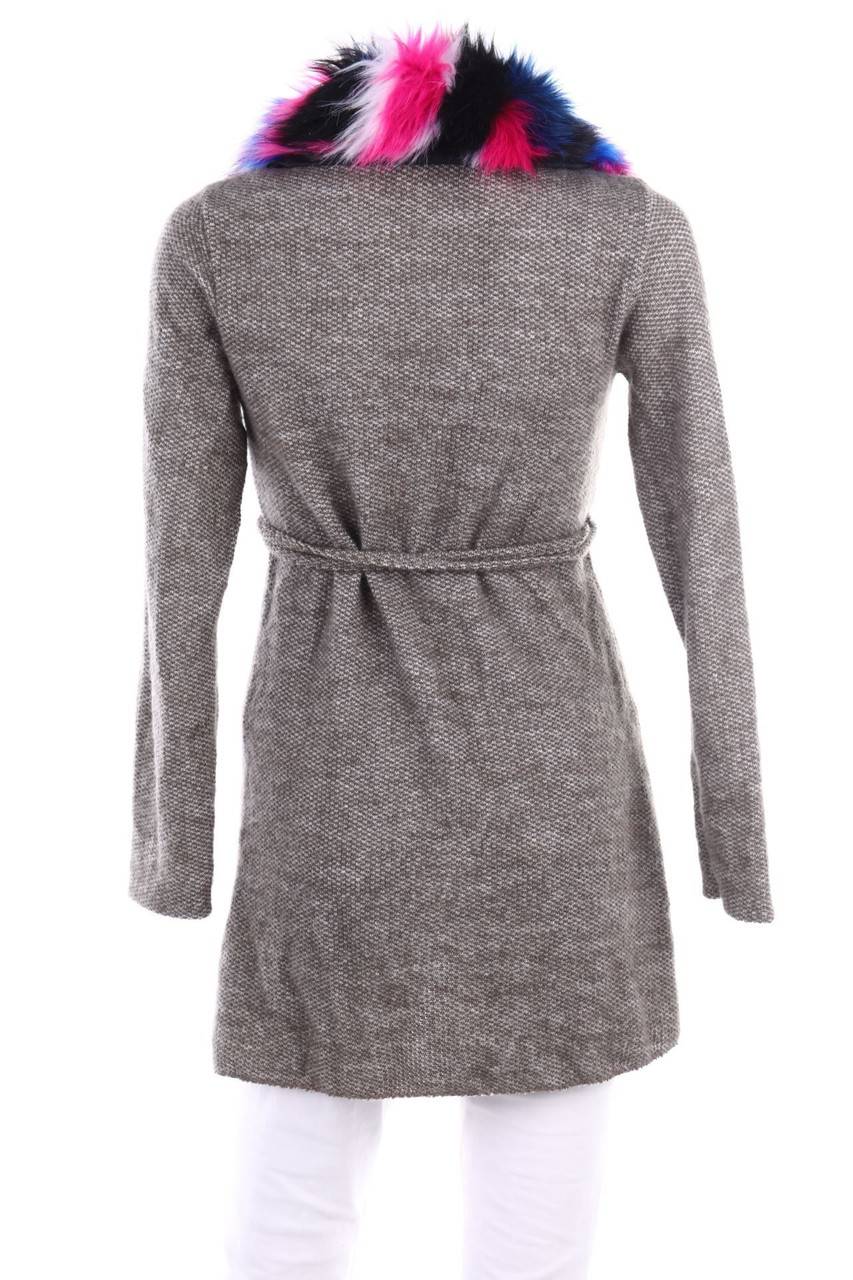 Carou Ohne Label Wickel-Cardigan mit Fake Fur-Besatz Meist gekauft