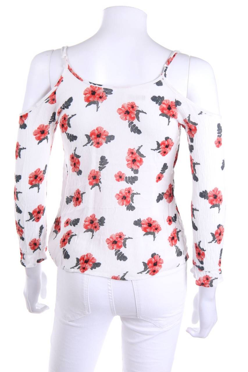 Carou RAINBOW Cold-Shoulder-Bluse mit floralem Muster Vierteljährliche Förderung