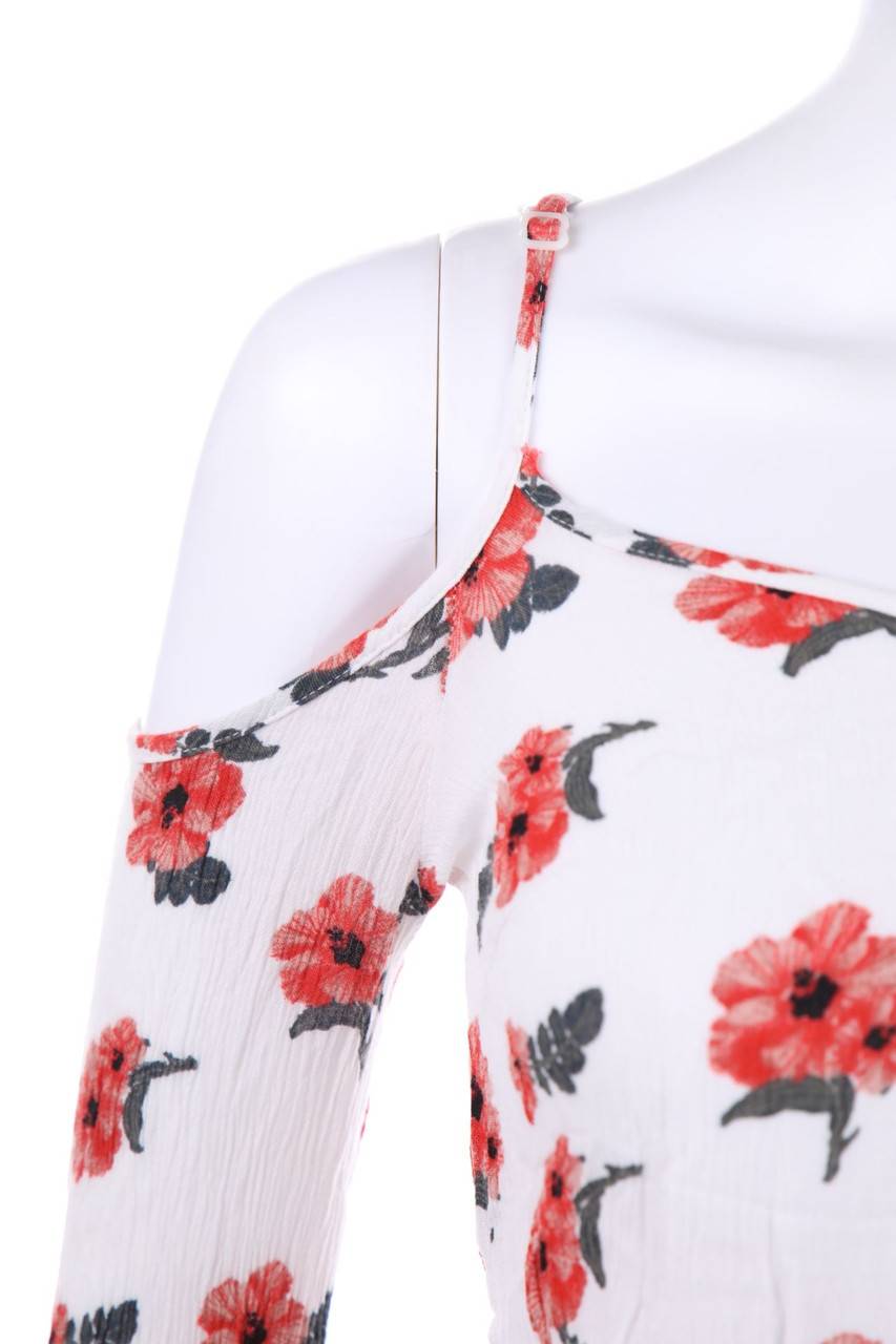 Carou RAINBOW Cold-Shoulder-Bluse mit floralem Muster Vierteljährliche Förderung