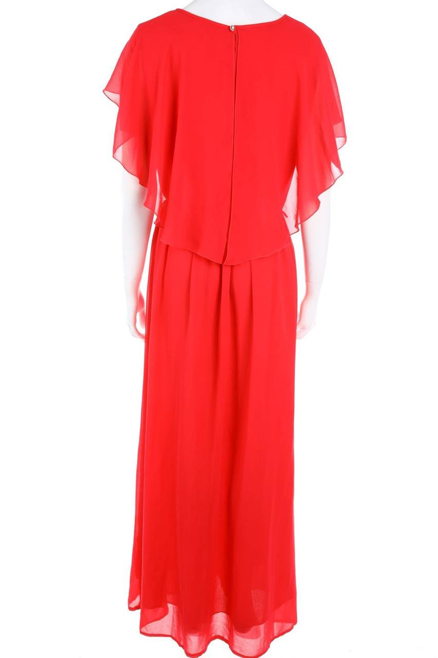 Carou HÖPFNER Vintage-Maxi-Abendkleid mit Volants Rabatte dieses Monats