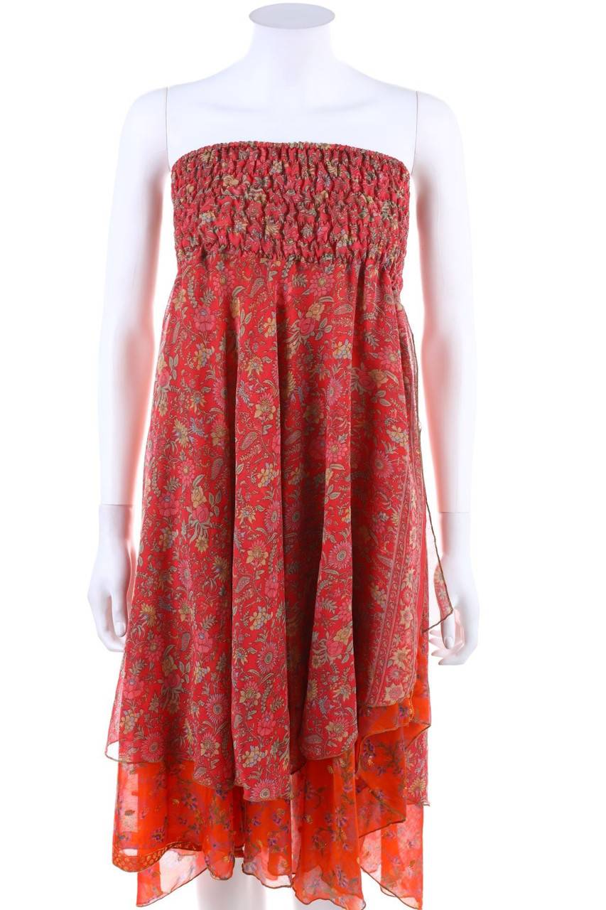 Carou Ohne Label Seidenkleid mit Muster