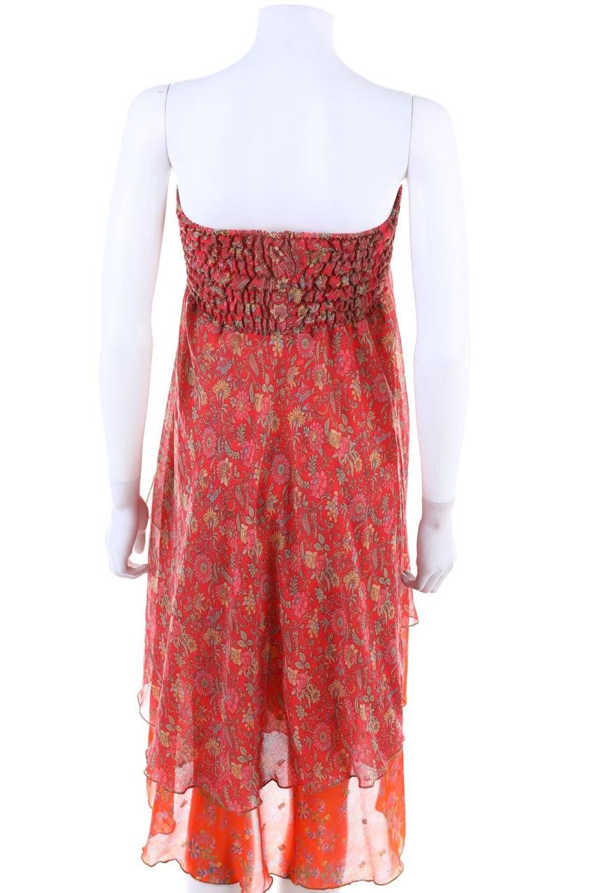 Carou Ohne Label Seidenkleid mit Muster Valentinstagsangebot