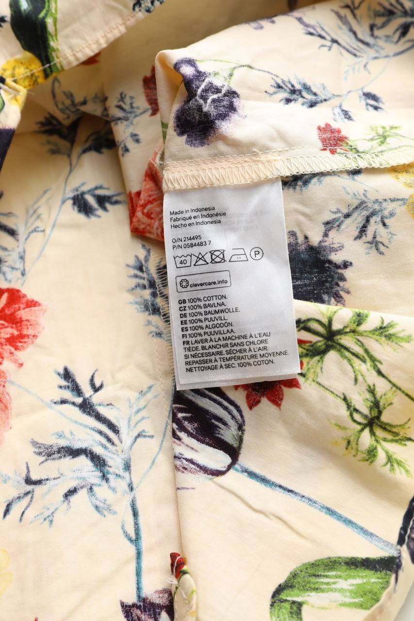 Carou H&M Bluse mit Blumen-Print zum Knoten Lagerräumung