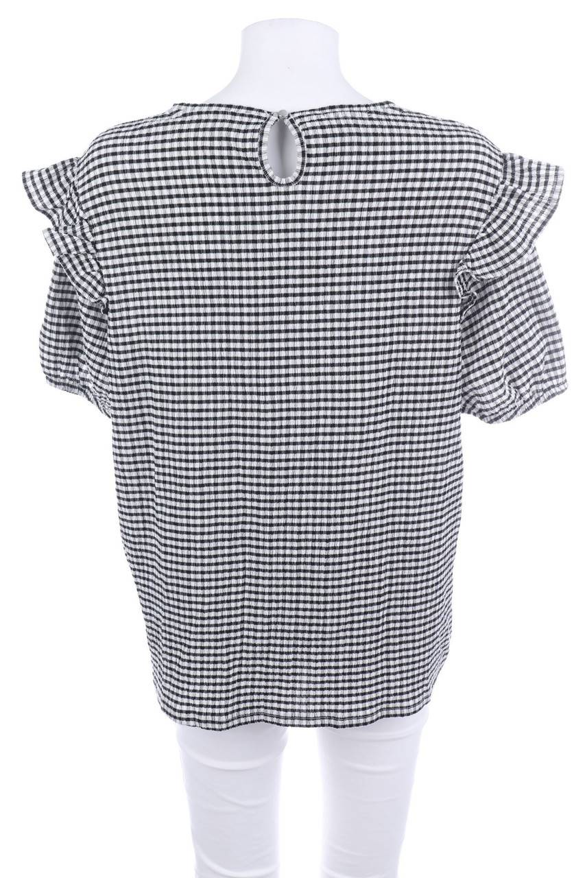Carou C&A Kurzarm-Bluse mit Karo-Muster Tägliche Deals