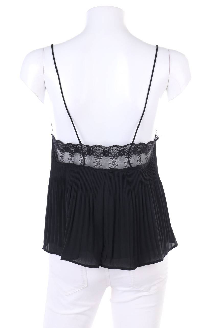 Carou ZARA Plissee-Blusentop mit Spitze Zeitbegrenzte Promotion