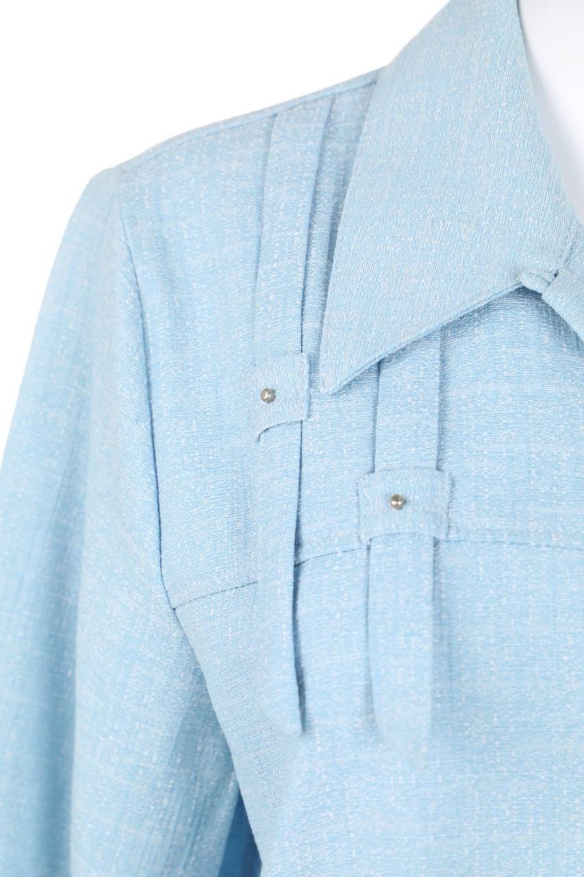Carou VINTAGE Bluse mit Leinen Begrenzt auf 3 Tage