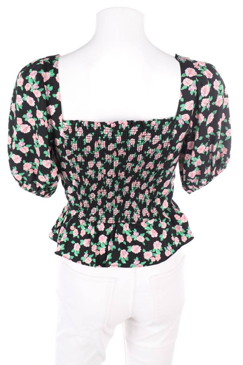 Carou ZARA Cropped-Kurzarm-Bluse mit Blumen-Print Begrenzte Freigabe
