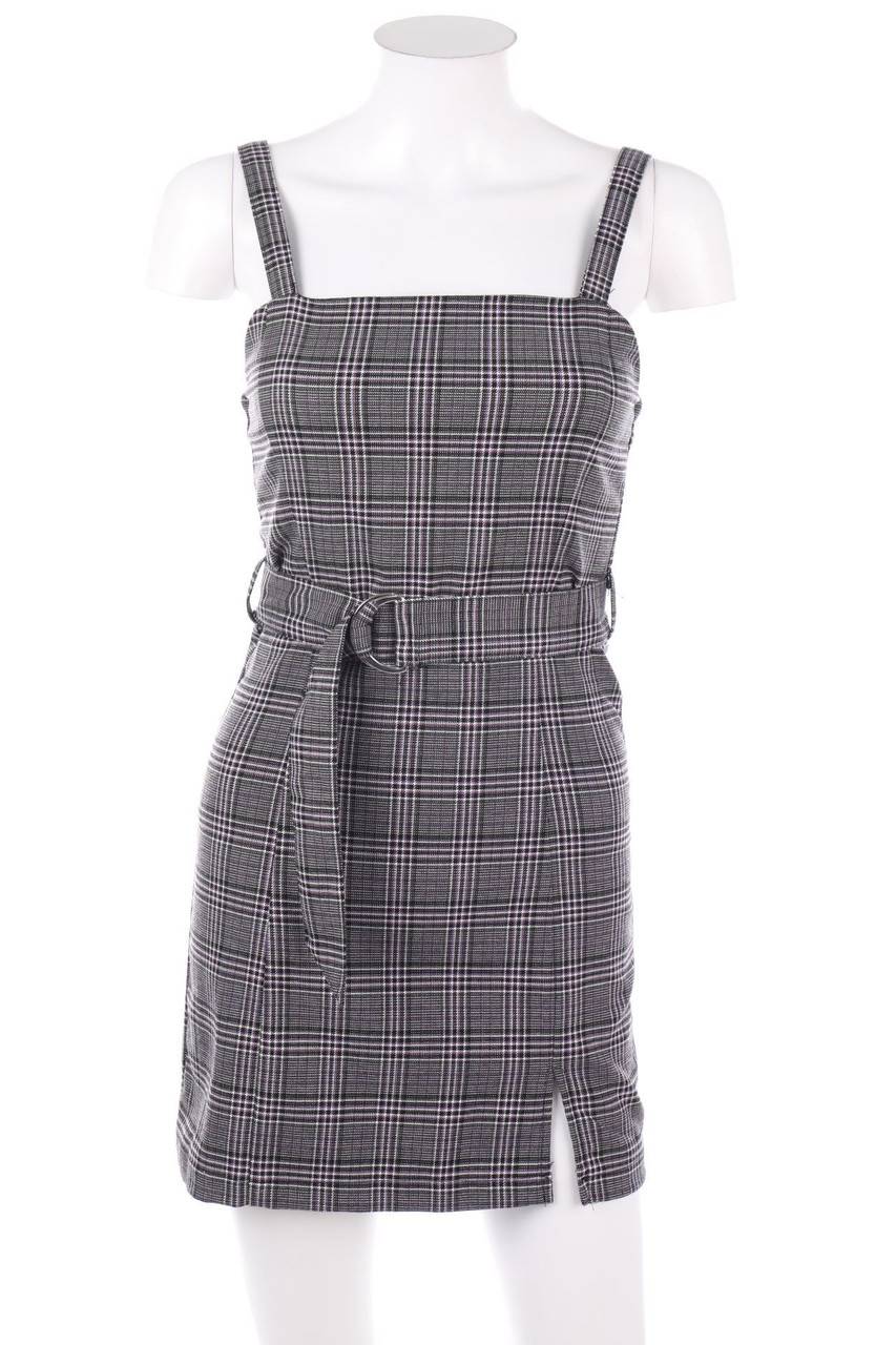 Carou PULL&BEAR Karo-Minikleid mit Gürtel Bis zu 50% Rabatt