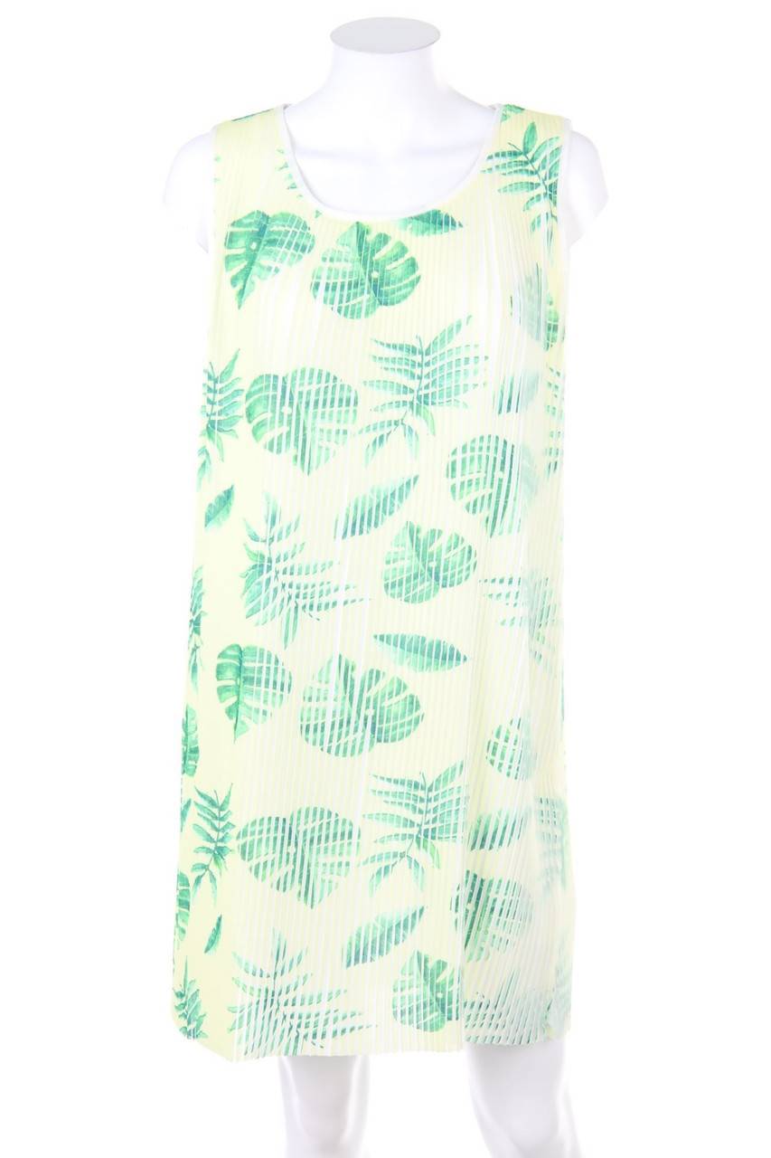 Carou Ohne Label Plissee-Minikleid mit Tropical Print Schlussverkauf