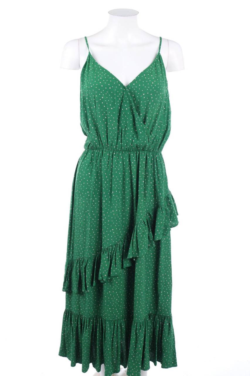 Carou JUST FEMALE Maxi-Kleid in Wickel-Optik mit Punkten