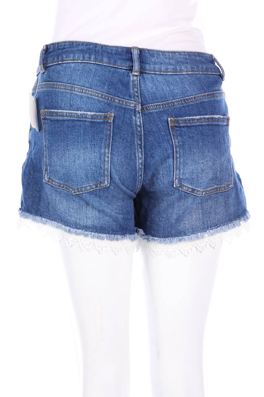 Carou AMISU Used Look Jeans-Shorts mit Spitze Günstig kaufen