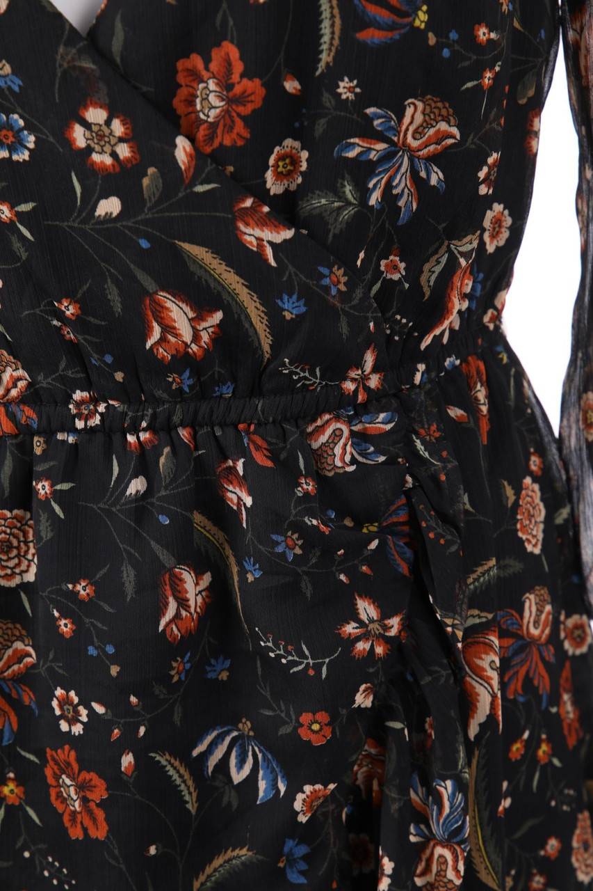 Carou Pepe Jeans Chiffon-Midikleid in Wickel-Optik mit floralem Muster Weihnachtsangebot