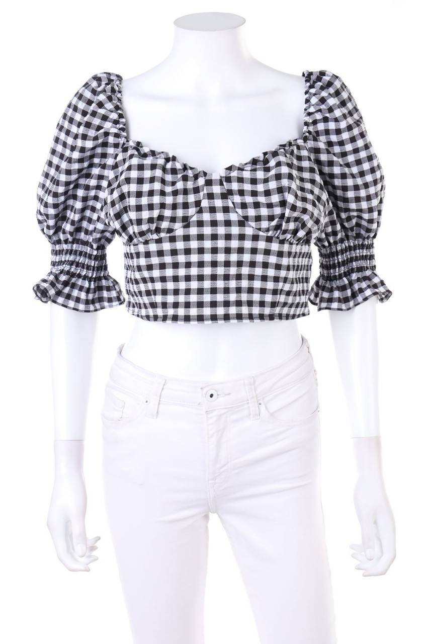 Carou H&M DIVIDED Cropped-Kurzarm-Bluse mit Puffärmeln Letzte 2 Tage