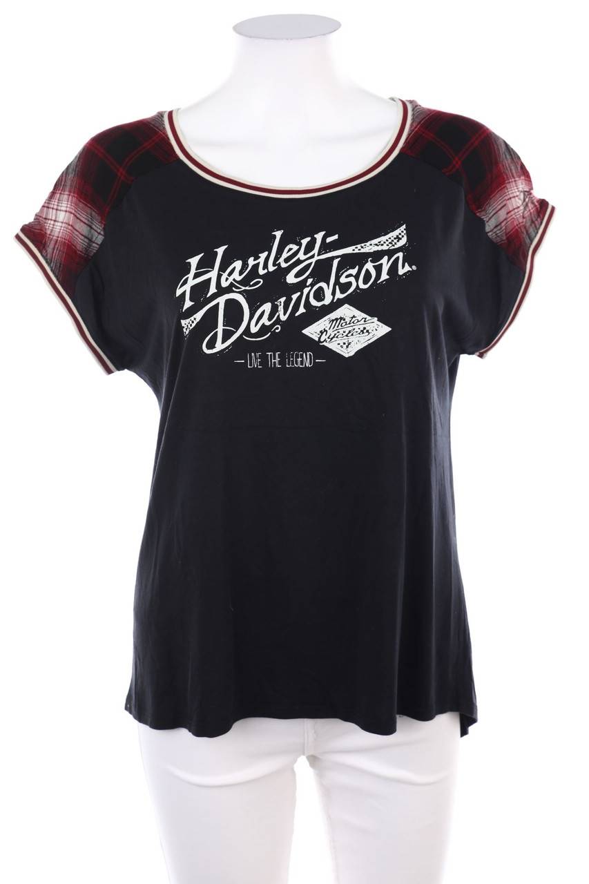Carou HARLEY DAVIDSON Kurzarm-Shirt mit Logo-Print Letzter Tag