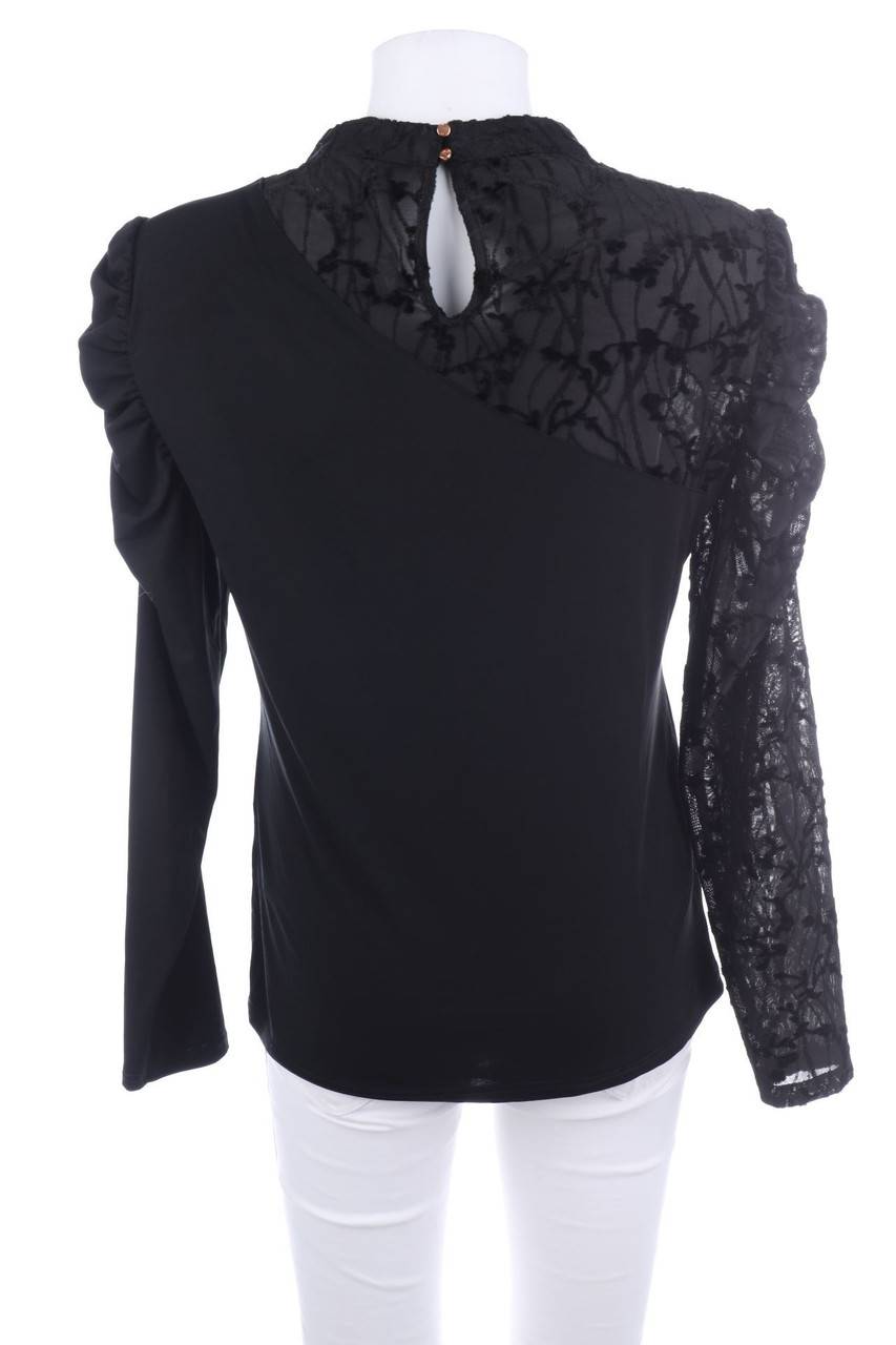 Carou orsay Longsleeve-Shirt mit floralem Muster mit Schleife Saisonschlussverkauf