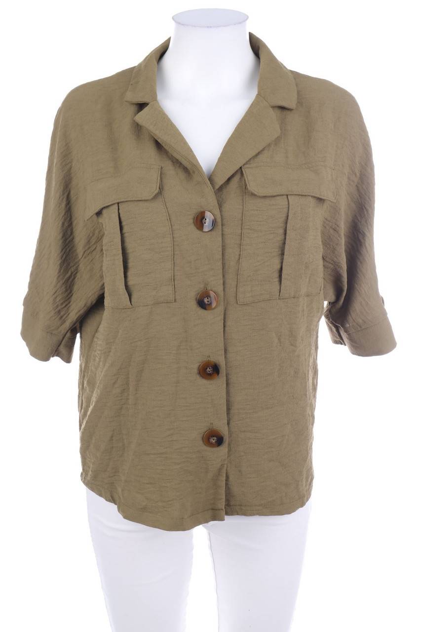Carou F&F Kurzarm-Bluse im Safari-Stil Heißer Verkauf