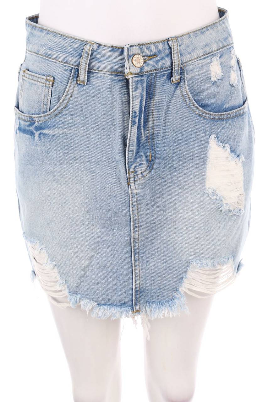 Carou SHEIN Destroyed-Mini-Jeansrock