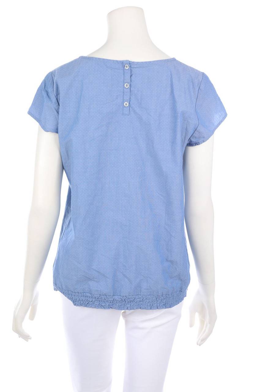 Carou OPUS Kurzarm-Bluse mit Smok-Details Kostenloser Versand international