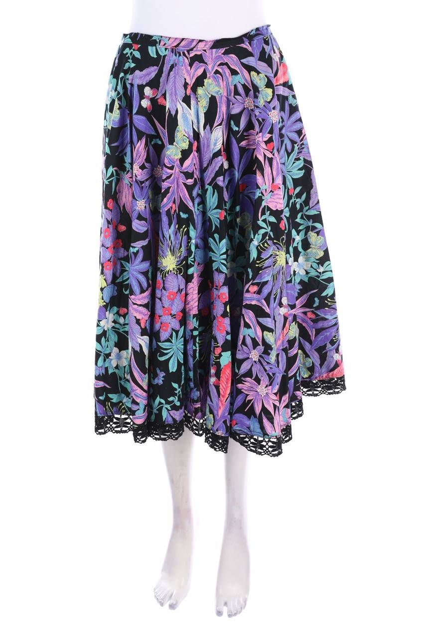 Carou VINTAGE Midirock mit Blumen-Print