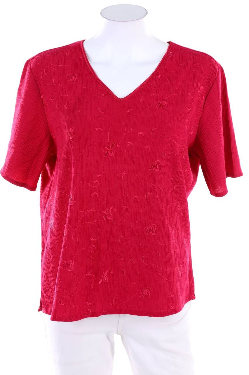 Carou TOGETHER! Kurzarm-Bluse mit Stickereien