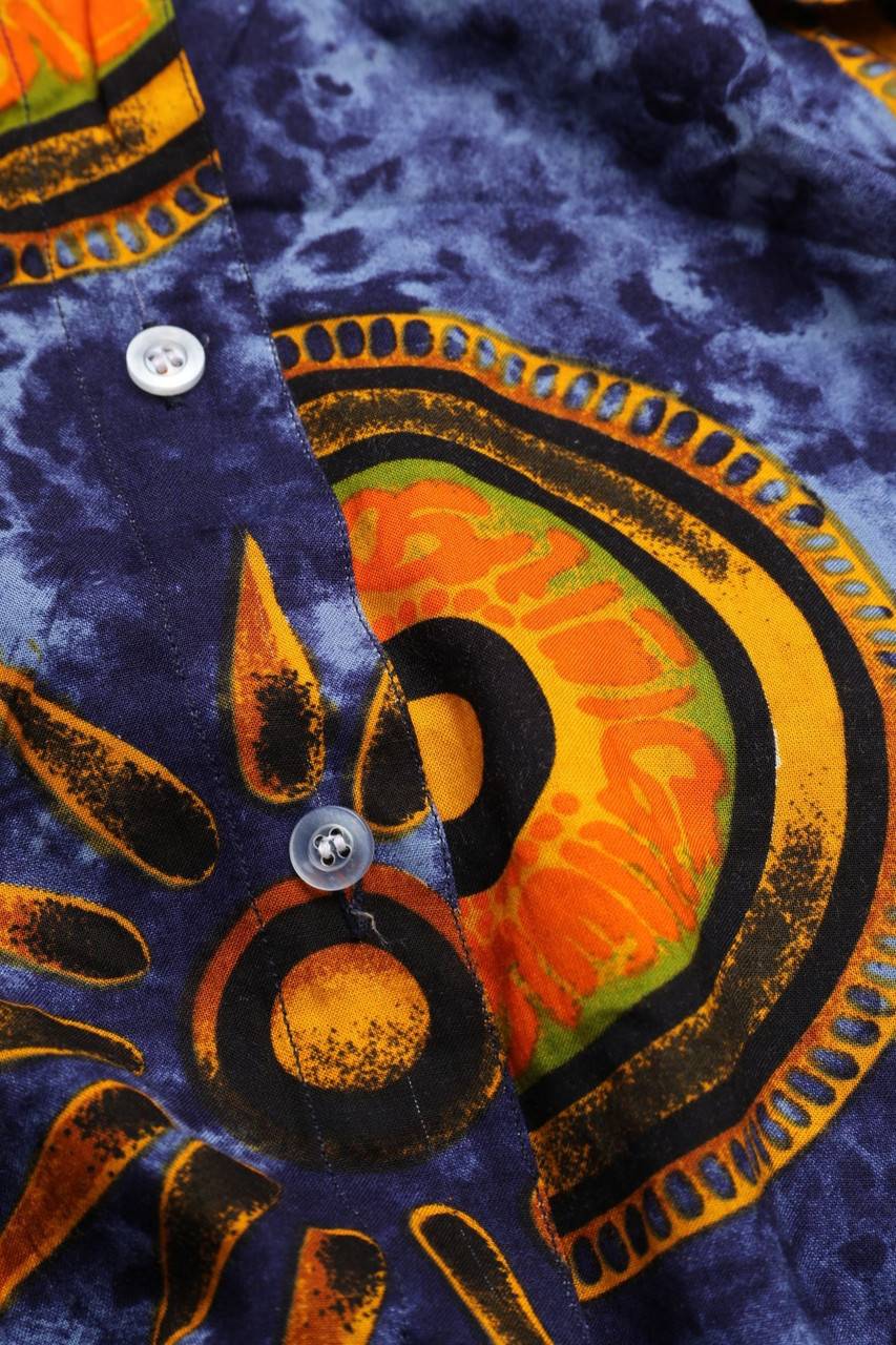 Carou VINTAGE Kurzarm-Bluse mit Print 50% Rabatt mit kostenlosem Versand