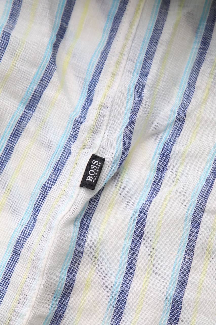 Carou BOSS HUGO BOSS Leinen-Hemd mit Streifen im Angebot