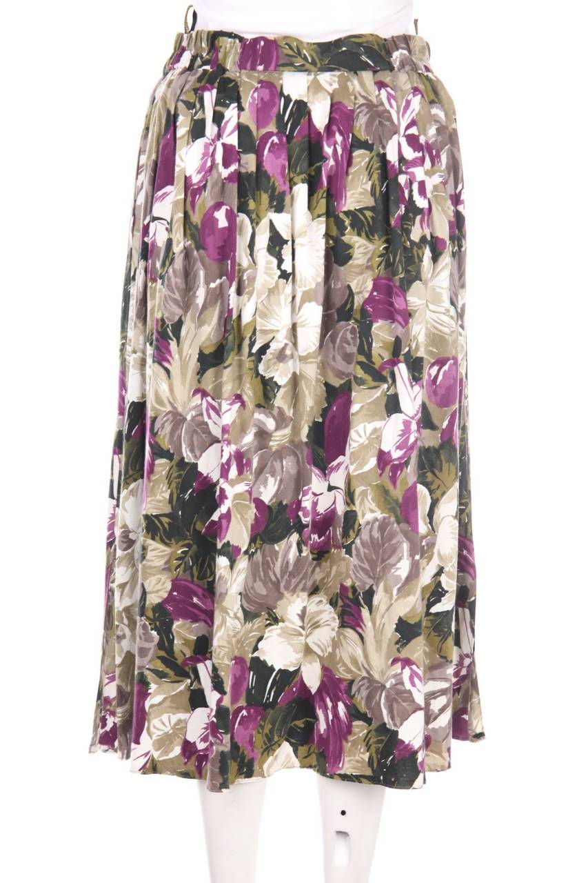 Carou VINTAGE Rock aus reiner Schurwolle mit Blumen-Print Zeitbegrenzte Promotion