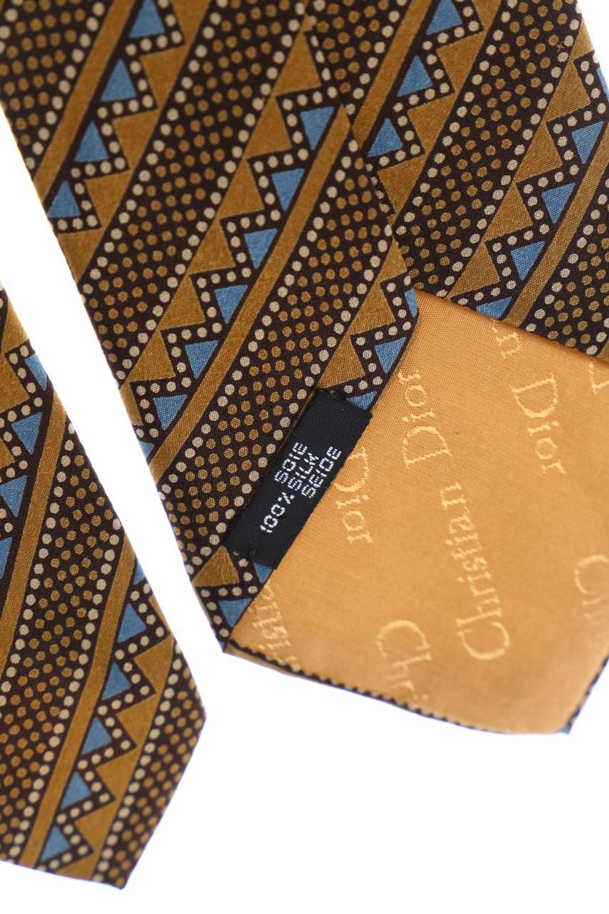 Carou Christian Dior MONSIEUR Seiden-Krawatte mit Geo-Print Riesige Rabatte