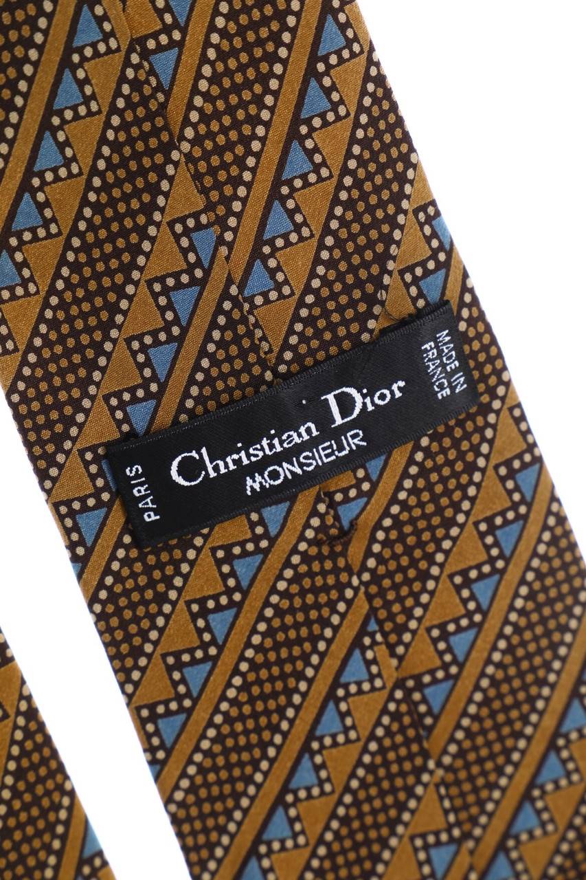 Carou Christian Dior MONSIEUR Seiden-Krawatte mit Geo-Print Riesige Rabatte