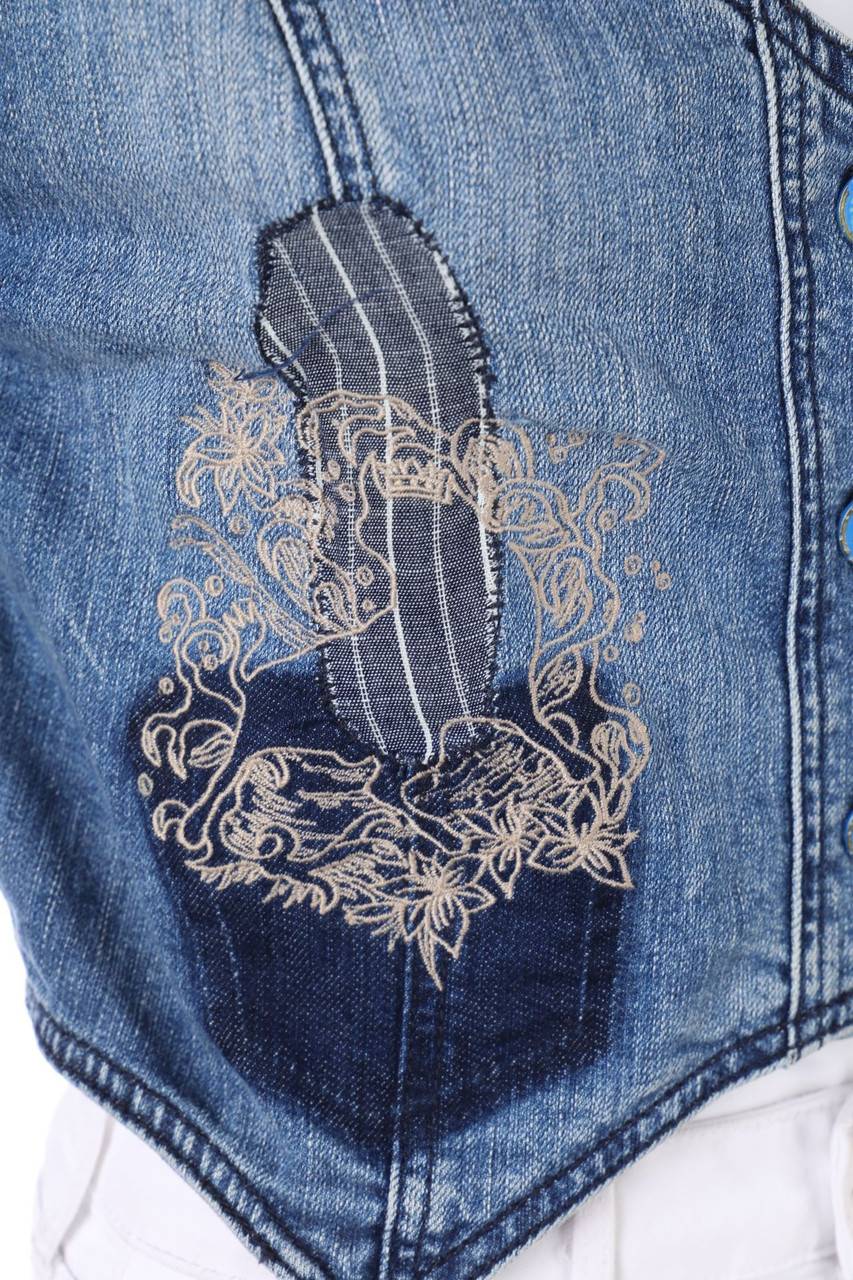 Carou Lois Denim-Weste mit Stickereien Muttertagsangebot