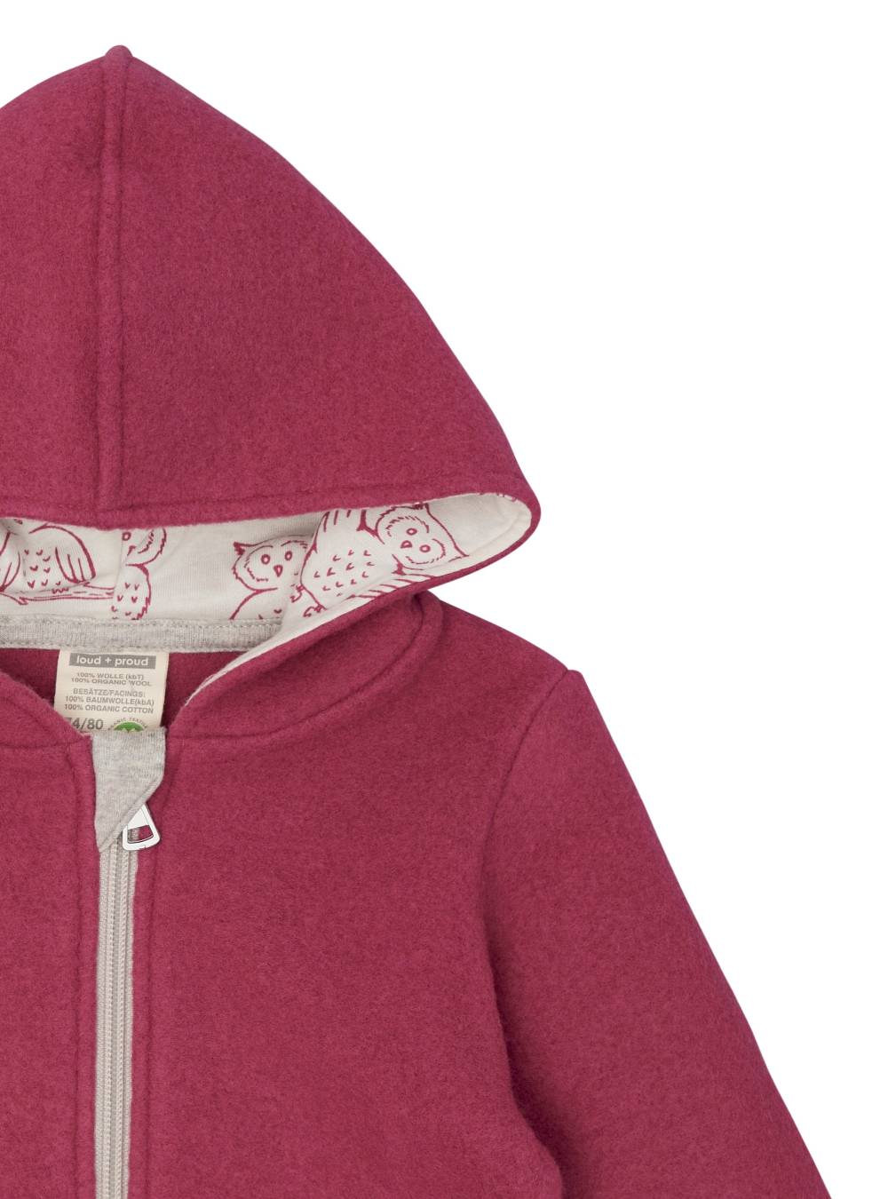 Loud Proud Wollfleece-Jacke mit Kapuze Nur für heute