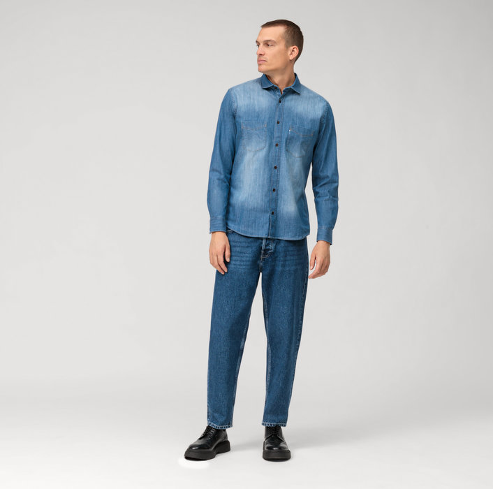 Oblymp CasualFreizeithemd, regular fit, Kent, Blau Im Verkauf