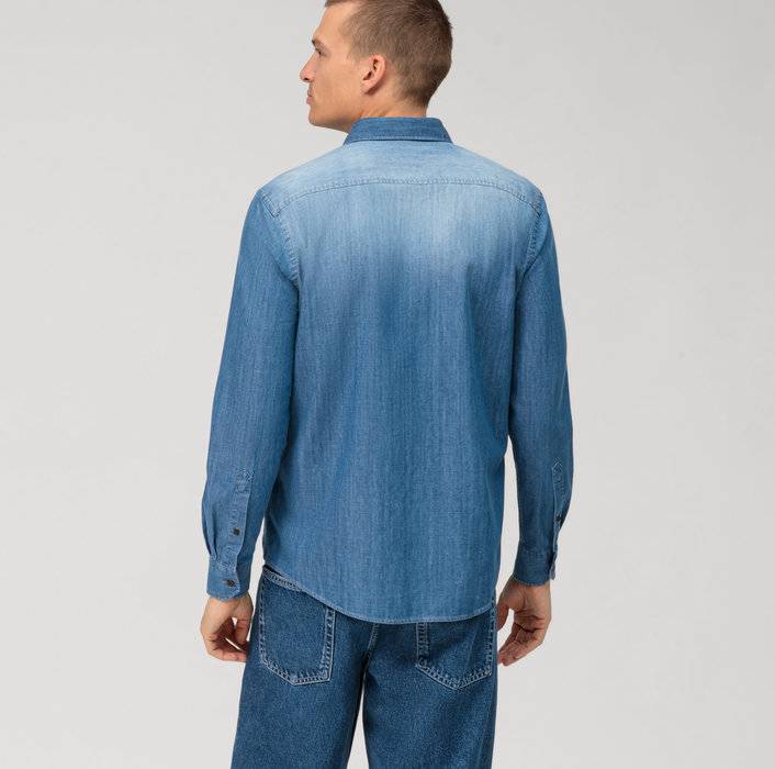 Oblymp CasualFreizeithemd, regular fit, Kent, Blau Im Verkauf