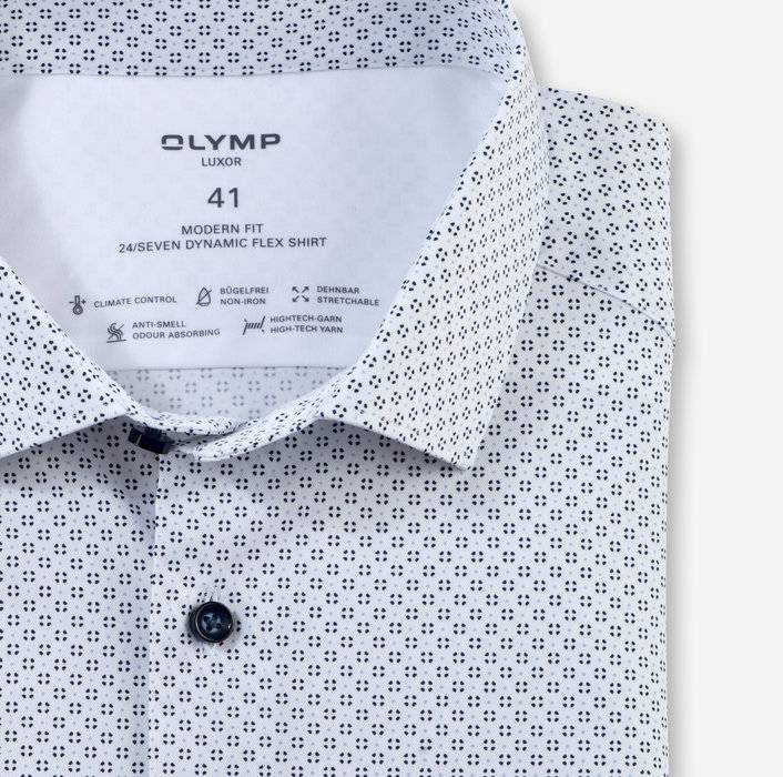 Oblymp Luxor 24/SevenBusinesshemd, modern fit, Modern Kent, Weiß Rabatte dieses Monats
