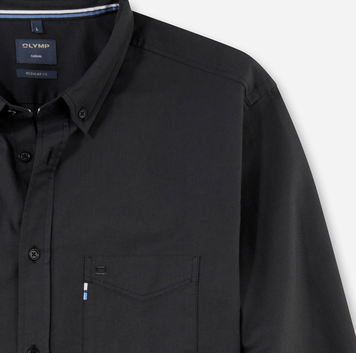 Oblymp CasualFreizeithemd, regular fit, Button-down, Schwarz Günstiger Verkauf