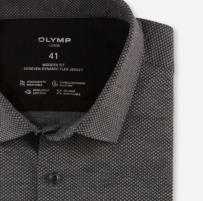 Oblymp Luxor 24/SevenBusinesshemd, modern fit, New Kent, Anthrazit Blitzverkäufe