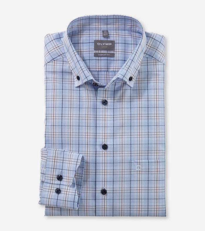 Oblymp Luxor, Businesshemd, comfort fit, Button-down, Bleu Black Friday