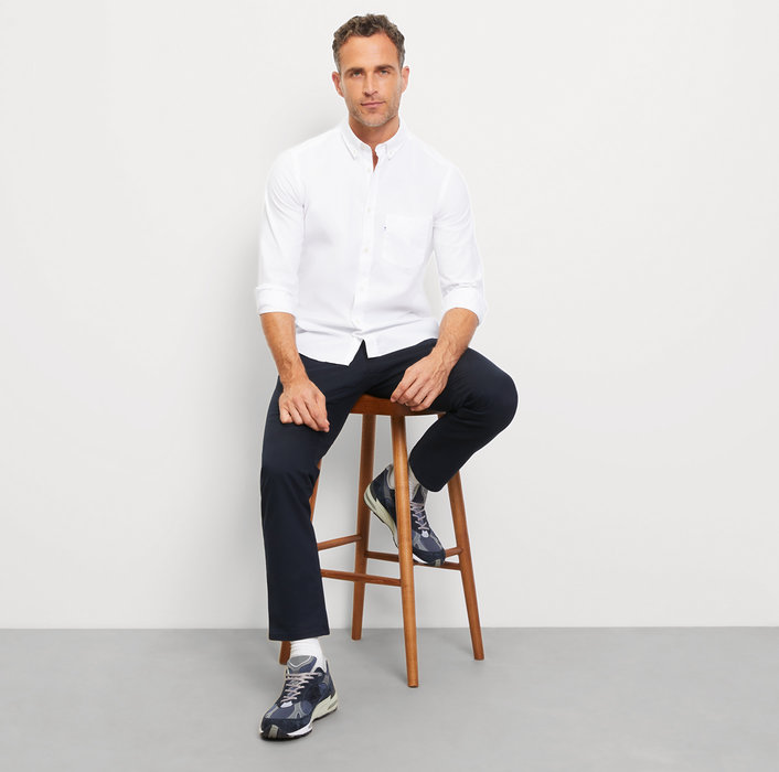 Oblymp Casual, Freizeithemd, regular fit, Button-down, Weiß Neueste Mode