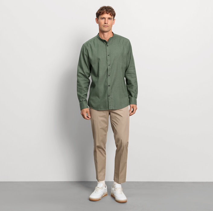 Oblymp Casual, Freizeithemd, regular fit, Stehkragen, Oliv Kauf eins, bekomm eins gratis