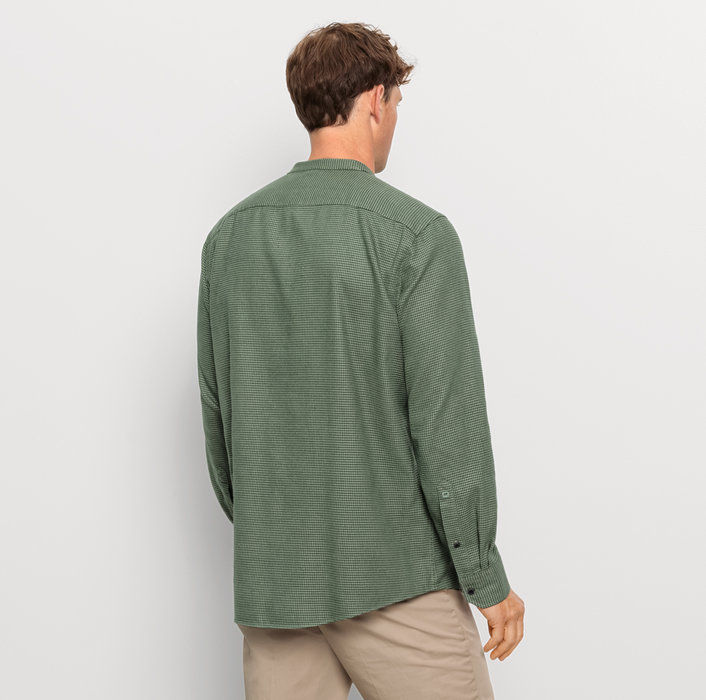 Oblymp Casual, Freizeithemd, regular fit, Stehkragen, Oliv Kauf eins, bekomm eins gratis