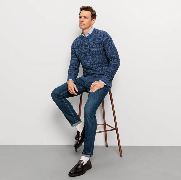 Oblymp Casual Strick, Pullover, Marine Sonderangebote