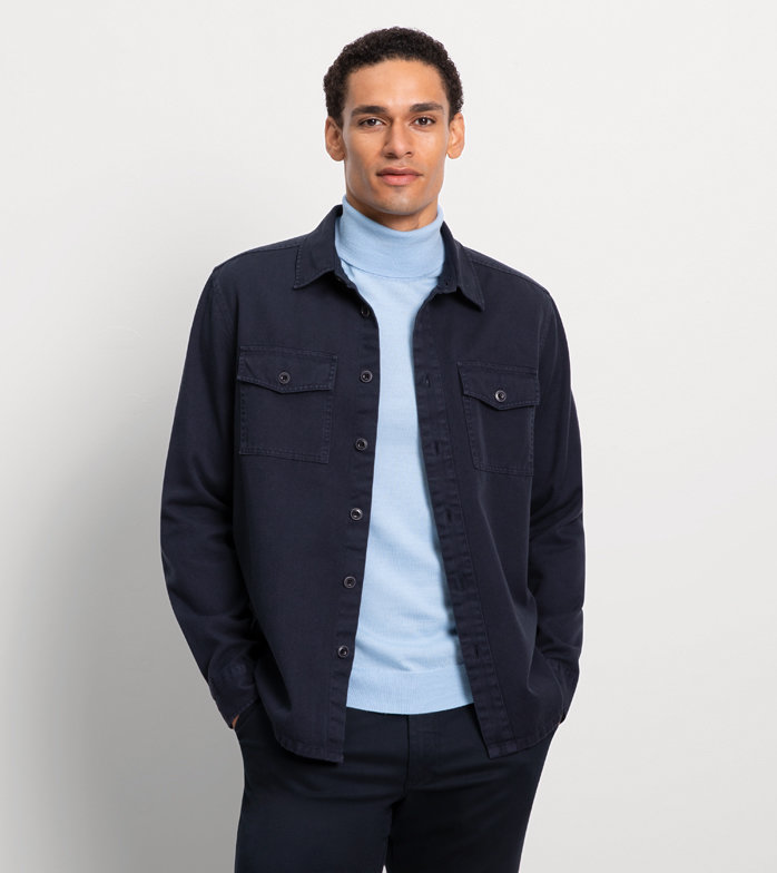 Oblymp Casual, Freizeithemd, Overshirt, Marine VIP-Rabatte